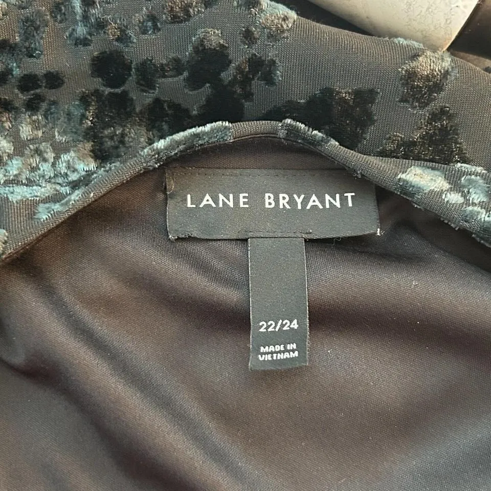 Lane Bryant Velvet Dress 12 Teal - Image 7