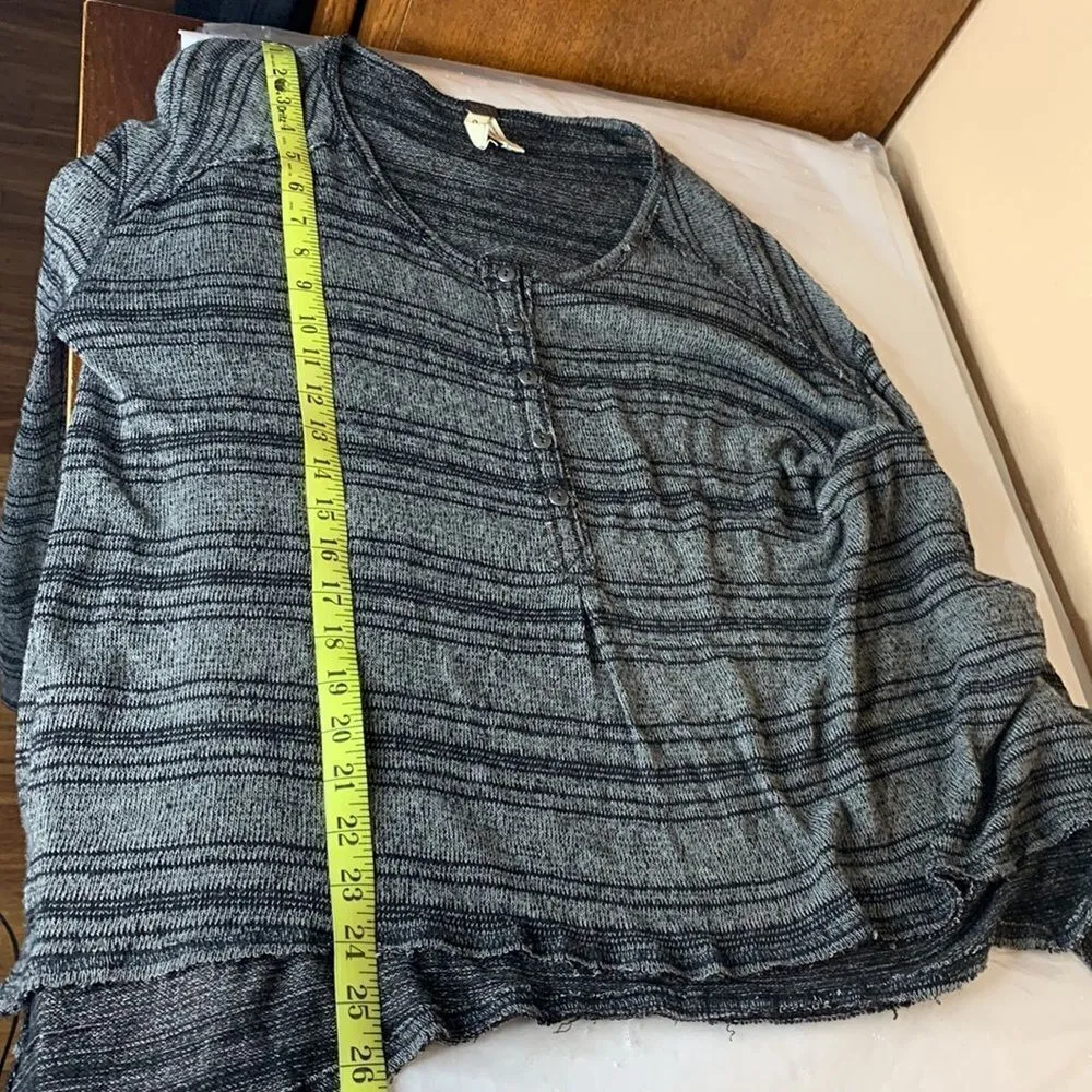 Free People We The Free Striped Henley Boho Top Size Small - Image 11