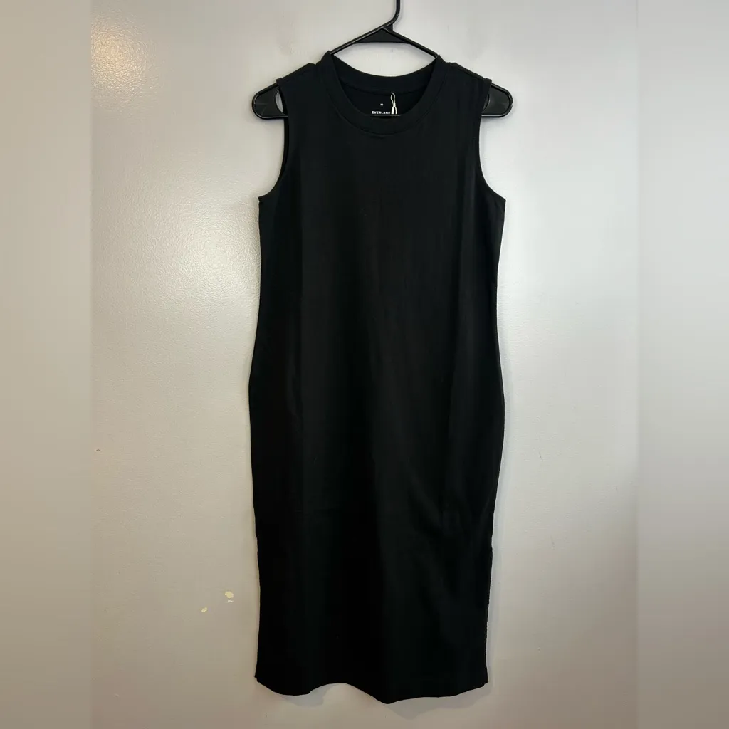 NWT Everlane The Weekend Black Sleeveless Cotton Tank Midi Dress Size XS - Image 5