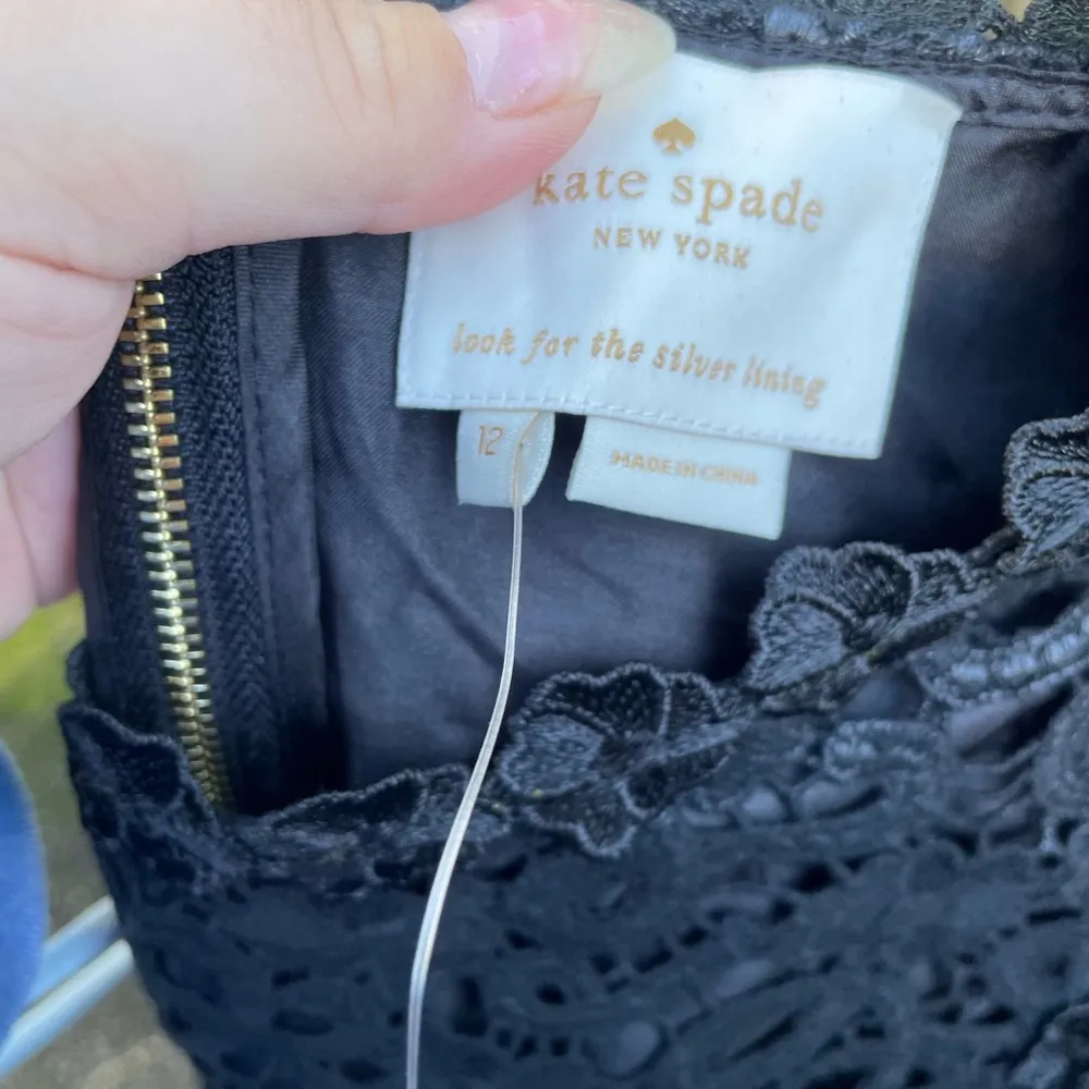 KATE SPADE BLACK SHIMMER CROCHET DRESS - Image 13