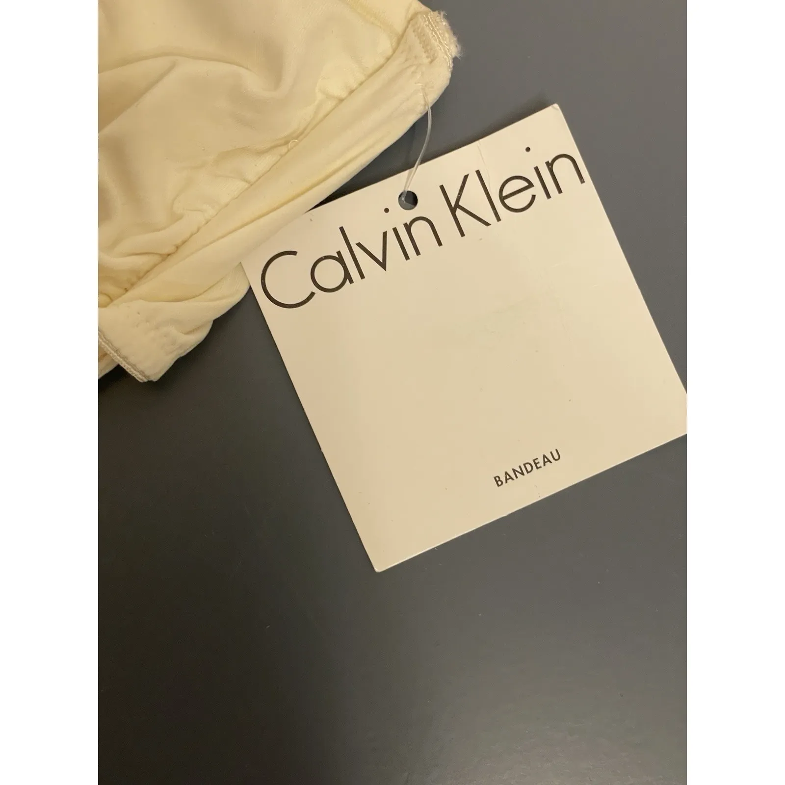 Vintage Calvin Klein Bandeau‎ Bra Women Large White Convertible Straps New 2004 - Image 2