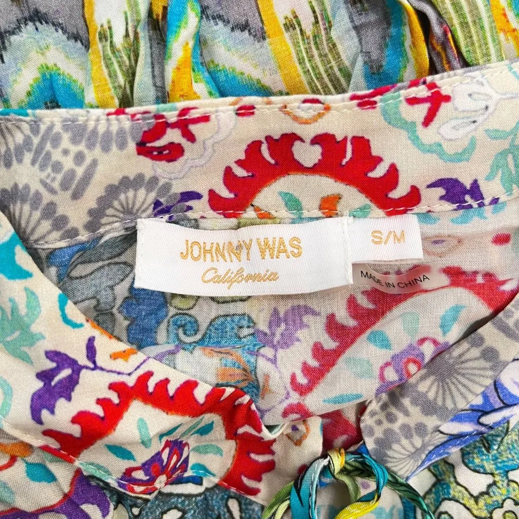 NWOT Johnny Was Mixi Short Kaftan Fish Kimono Multicolor Dress Size S/M - Image 9