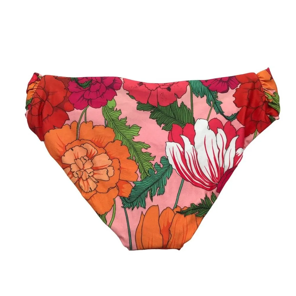 Trina Turk Sunny Bloom Tab Side Hipster Bikini Bottom Floral Pink Colorful 4 - Image 4