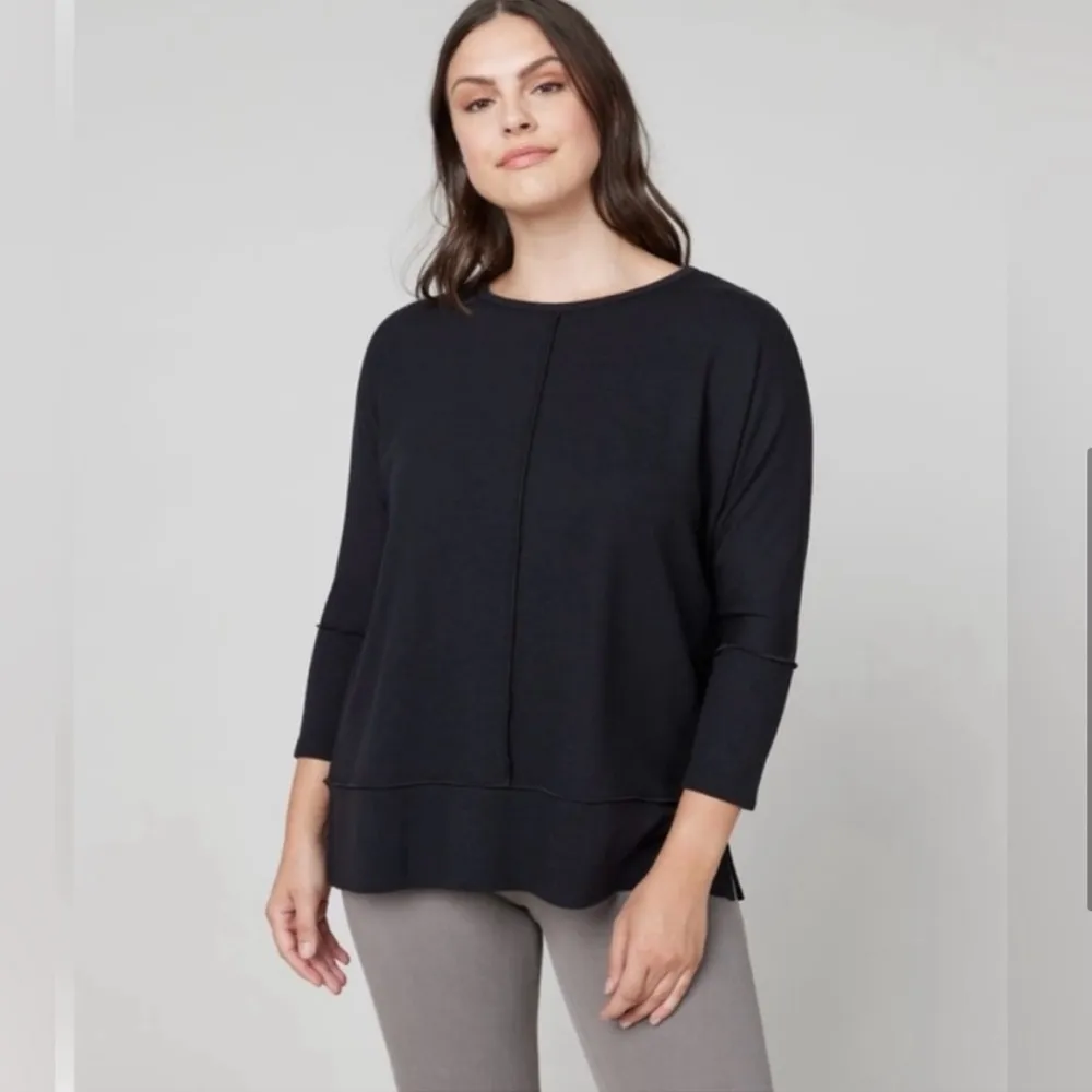 Spanx  Black Pullover Sweater 3/4 Sleeve Size Small 465 - Image 3