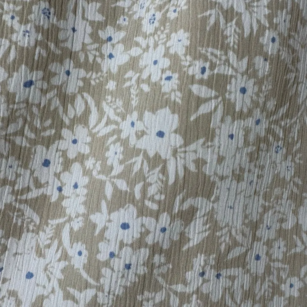 By Together Skirt Women S Tan White Ditsy Floral Ruffle Tie Detail Cottage Prep - Image 6