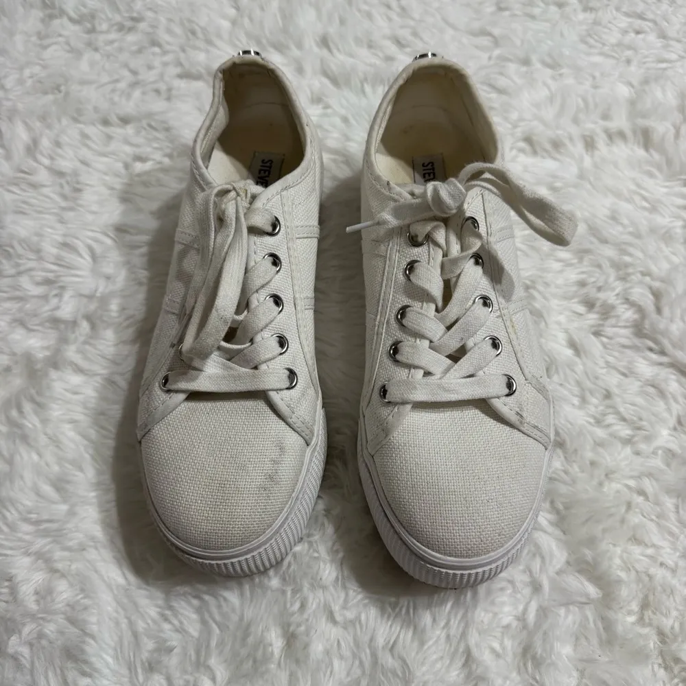 Steve Madden Emmi White Platform Tennis Shoes Size 6 - Image 12