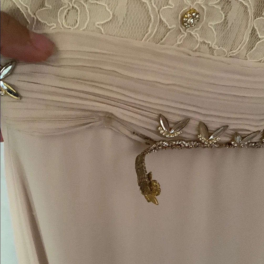 Bill Levkoff Cream Backless Lace‎ Dress - Image 7