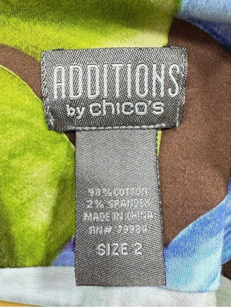 Chico’s Additions Tropical Print Zip Front Lightweight Long Sleeve Jacket 2/L - Image 13