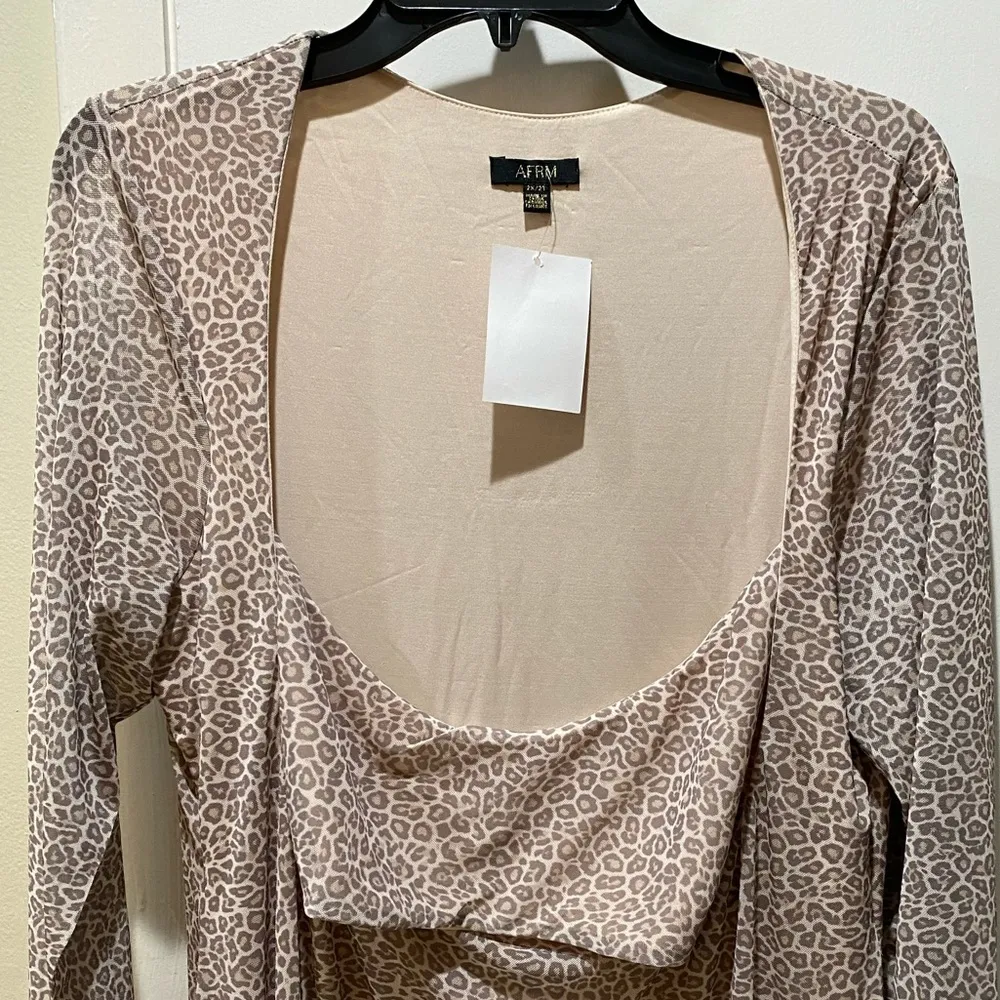 Revolve AFRM Kellen Bodycon Dress in Femme Leopard Print Size 2XL Tan - Image 2