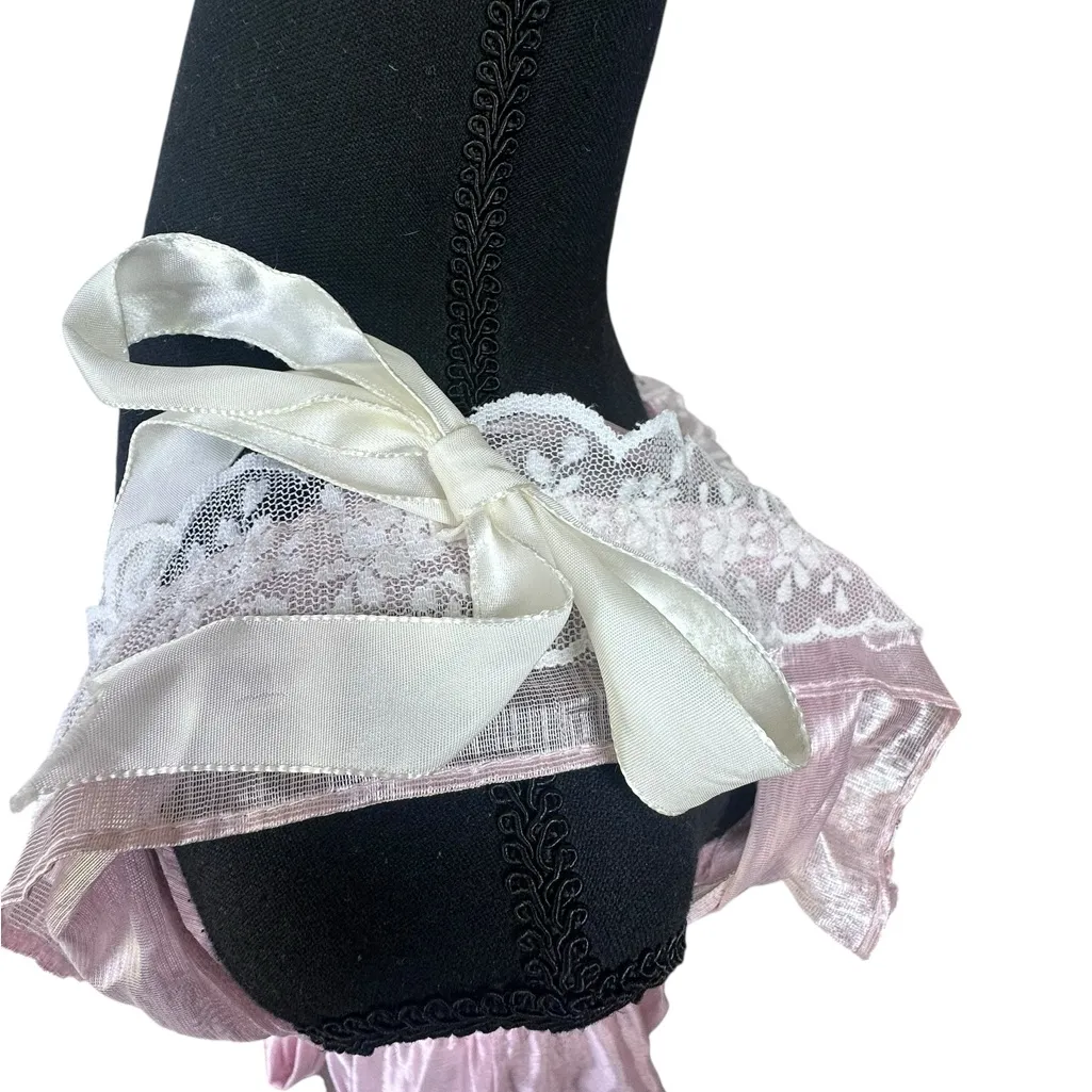 Gunne Sax Vintage 80's Bo Peep Pink Satin Southern Belle Prom Dress Size 11‎ - Image 6