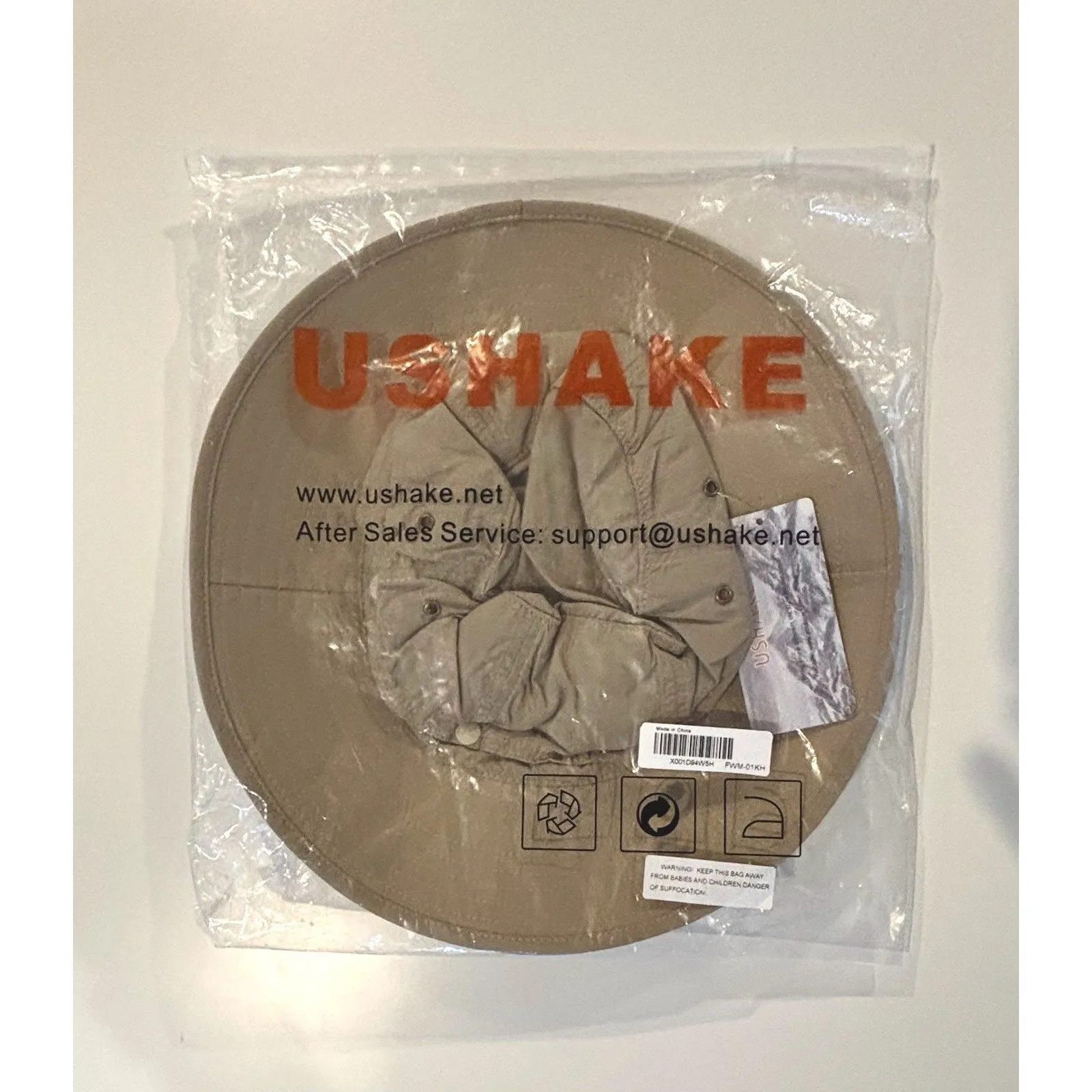 NWT Head Net Sun Hat Safari Jungle Bucket Hat with Hidden Net Mesh Khaki USHAKE - Image 4