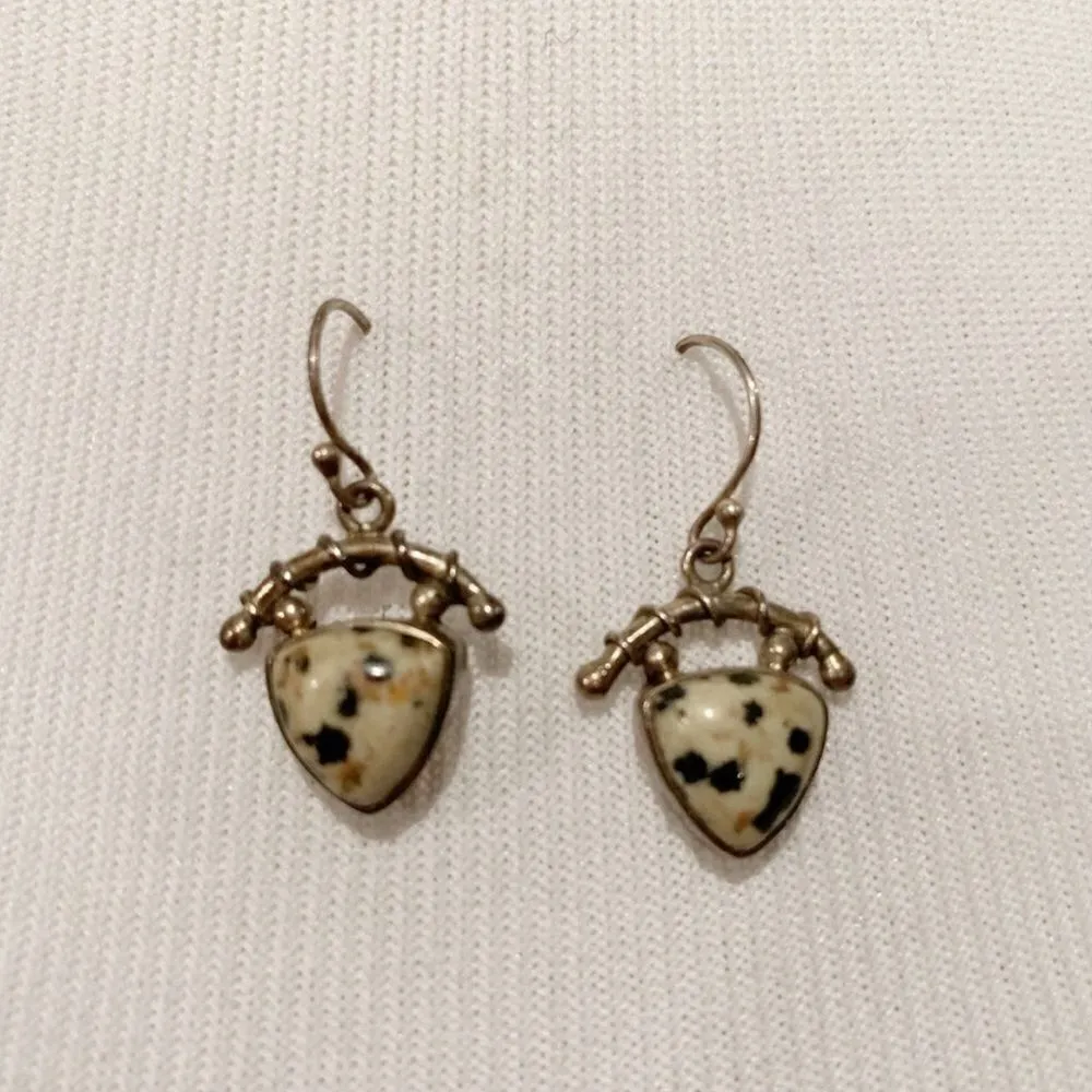 𝅺SAJEN Offerings Dalmatian jasper sterling earrings Silver - Image 2