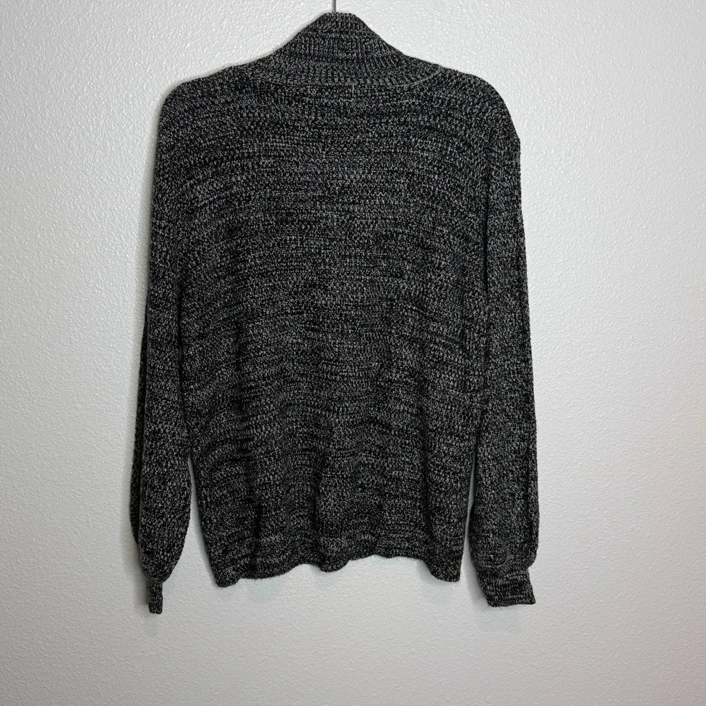 Zenana Marled Balloon Sleeve Turtleneck Sweater Gray Size Small - Image 4