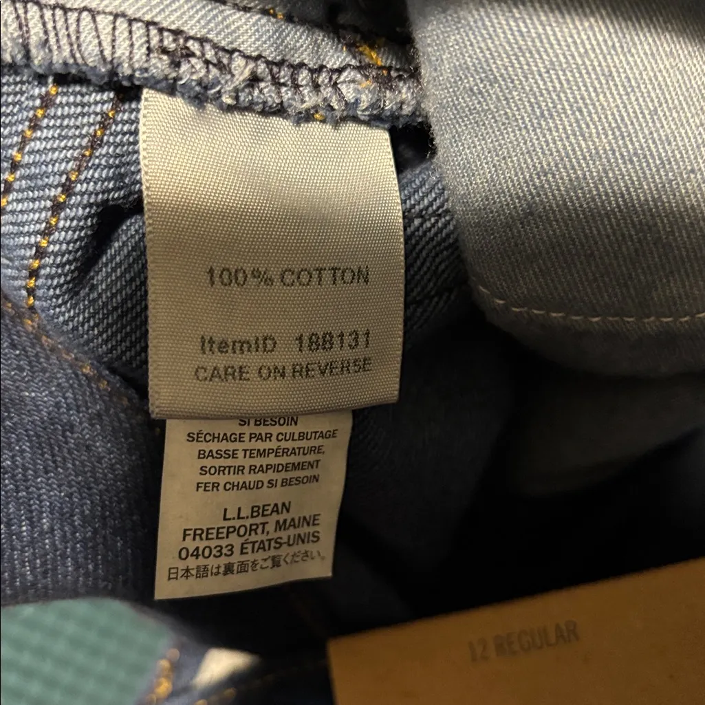 L.L.Bean Original Relaxed Fit Jean 12R Dark Denim 100% Cotton Straight Leg Blue Size 12 - Image 8