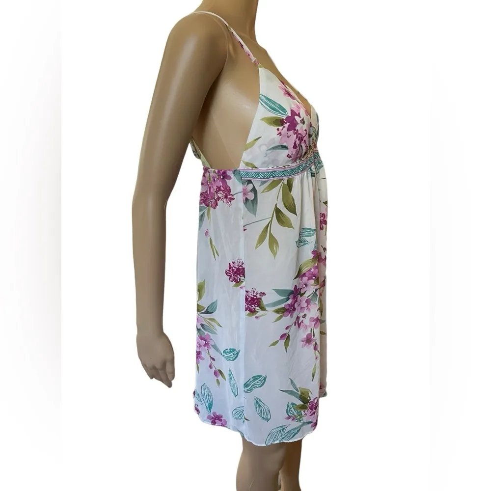 Oscar De La Renta Vintage Y2K Luxury Tropical Hawaiian Coastal Floral Slip Dress - Image 4
