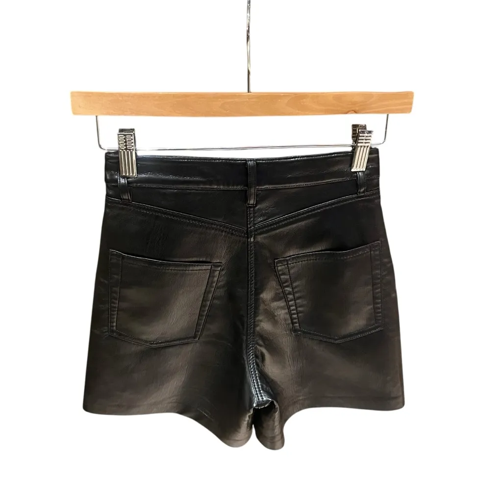 Wilfred Black High Waisted Faux Leather Shorts - Image 9