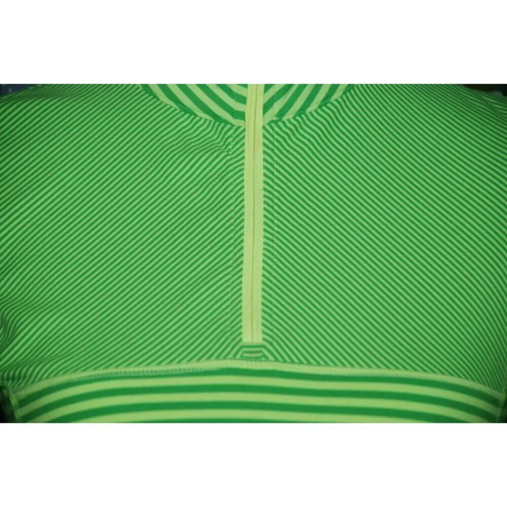Kyodan Ladies XS 1/4 Zip Athletic Top Green Yellow Striped Running Long Sleeve W - Image 4