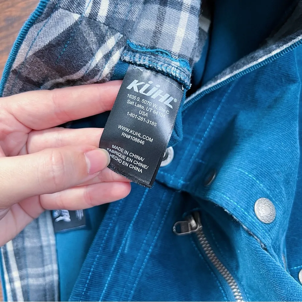 KUHL • Streamline Skirt corduroy mini Marine Blue stretch pinwale snap a-line - Image 6