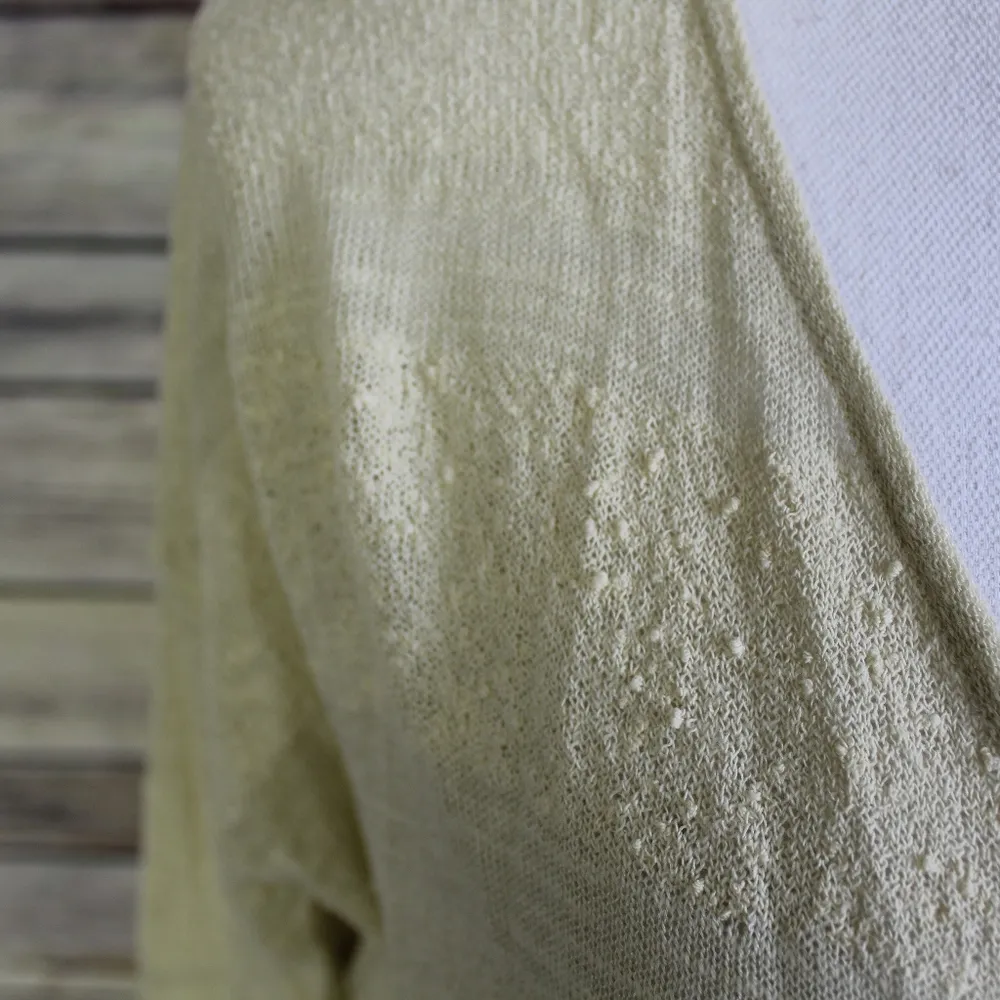 Free People Crochet Lace Split Back Cream Top - Image 2