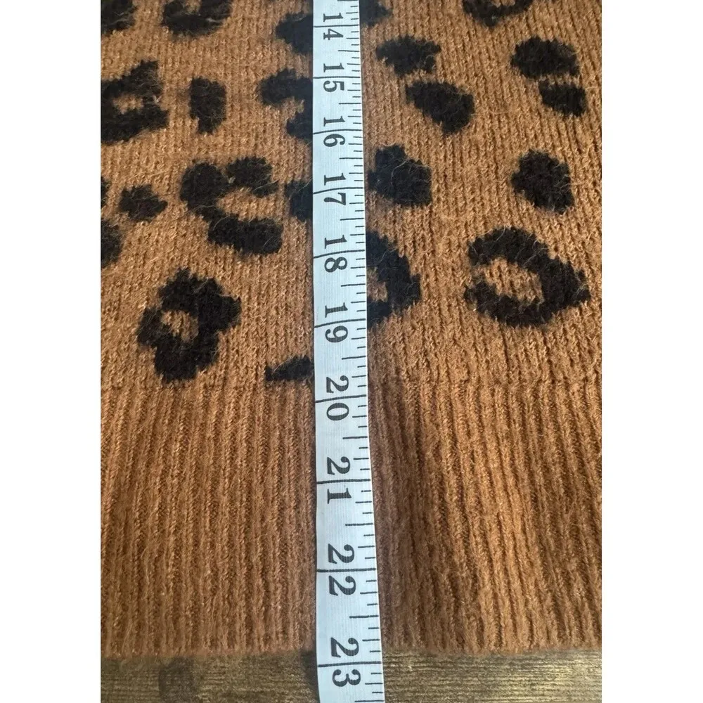 Old Navy Womens Sweater Sz Small Long Sleeve Animal Cheetah Safari Neutral Boho - Image 13