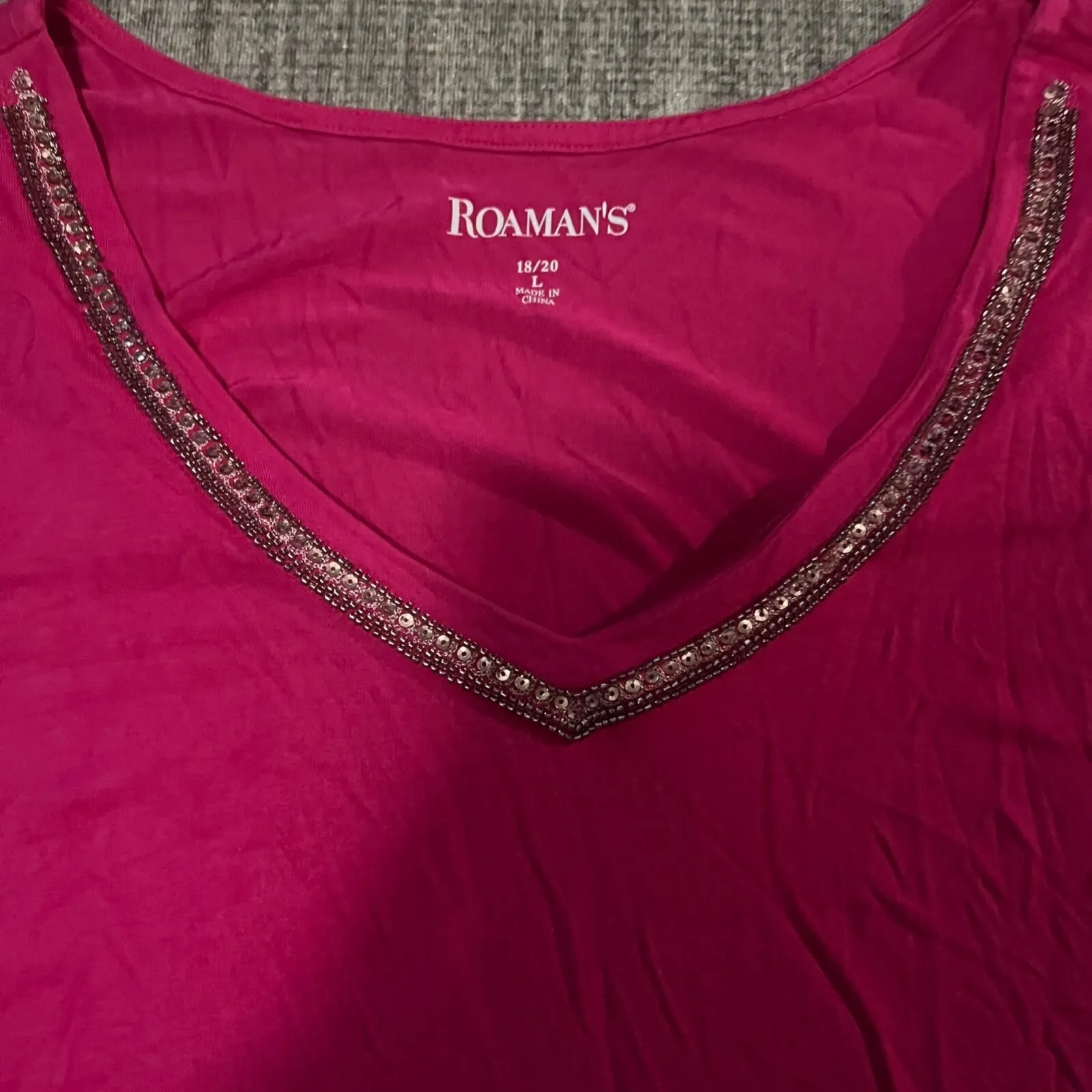 Roamans Fuchsia Ruffled V - Image 3