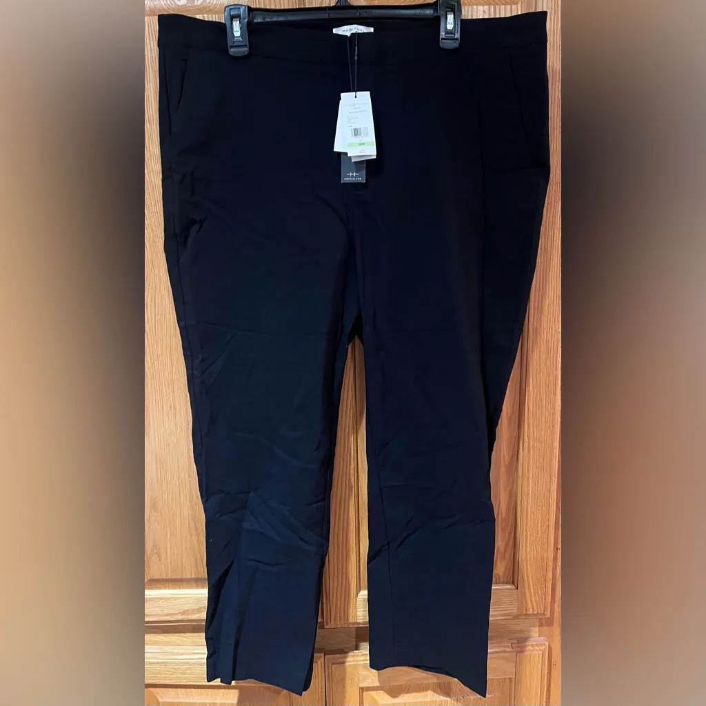 Habitual Brodie Stretch Crop Trouser Pants in Jet Black Plus Size 18W - Image 2