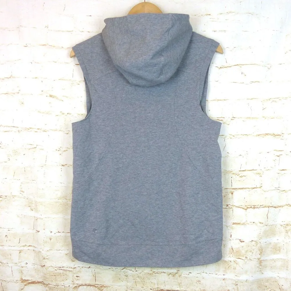 Lululemon Blissed Out Sleeveless Hoodie Womens 6 Heathered Gray Sporty Gym Yoga - Image 5