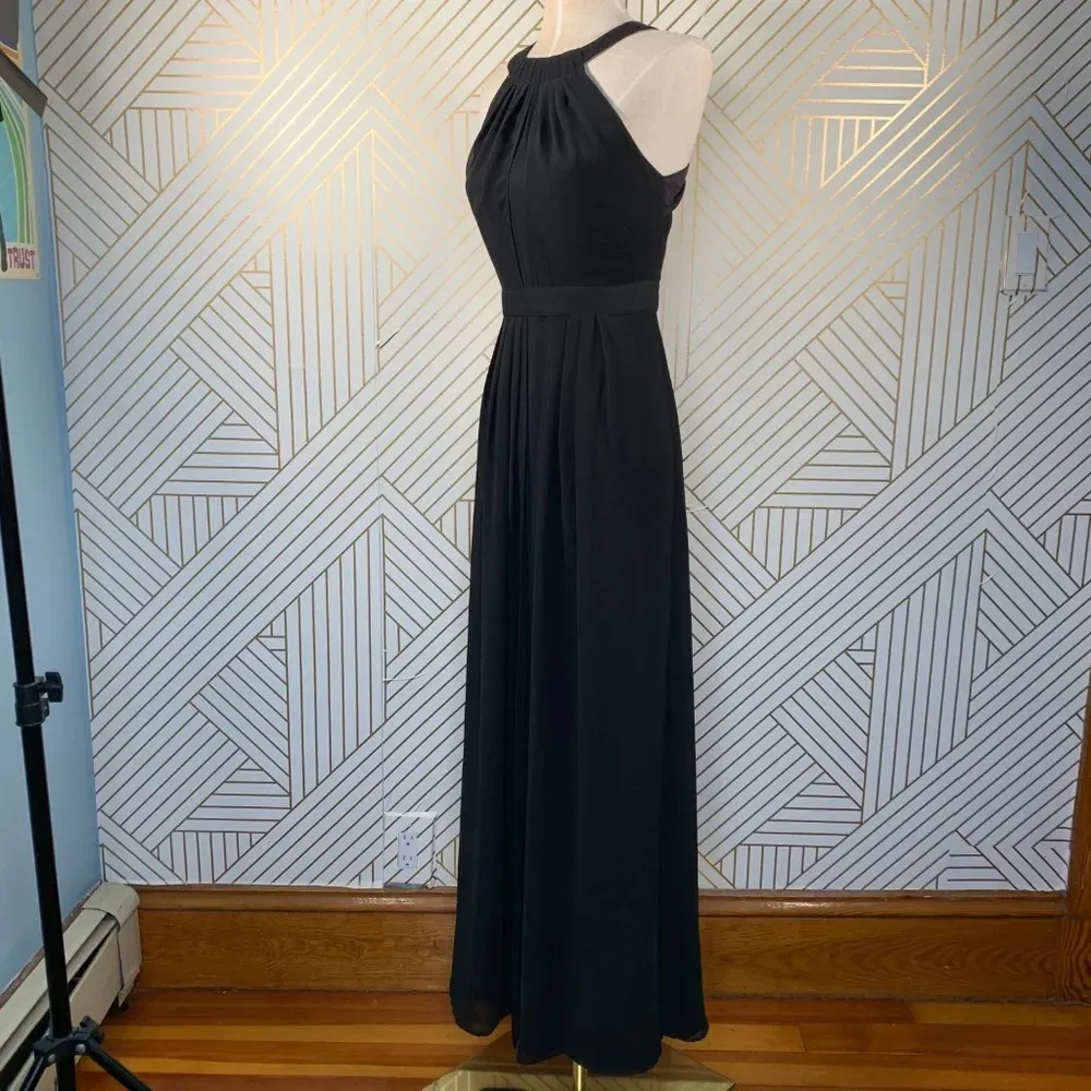 Spotlight by‎ Warehouse Black Chiffon Halter Gown Size 2 - Image 6