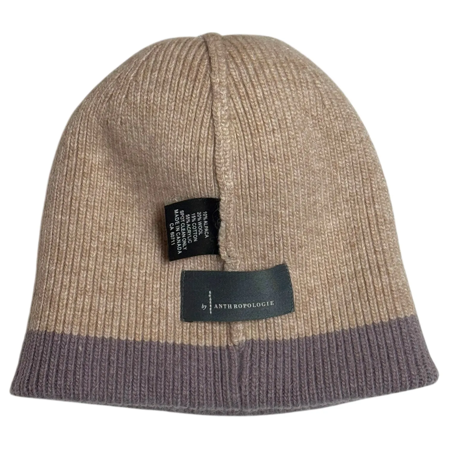 Anthropologie Alpaca Wool Cotton Blend Pom Pom Beanie Lavender Pink - Image 3