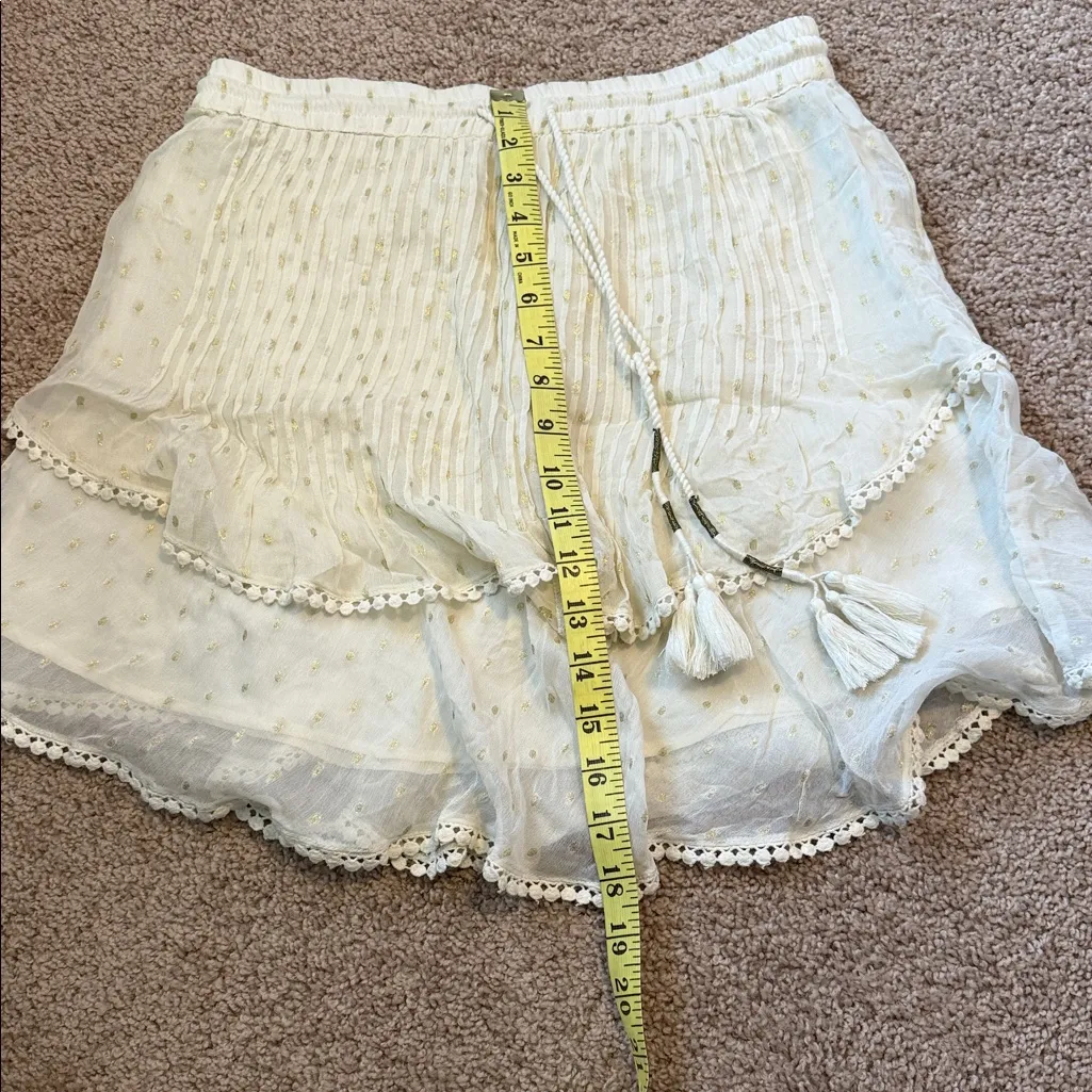 Anthropologie TRYB Ivory Swiss Dot Tiered
Mini Skirt Boho Cottagecore Small Size M - Image 8
