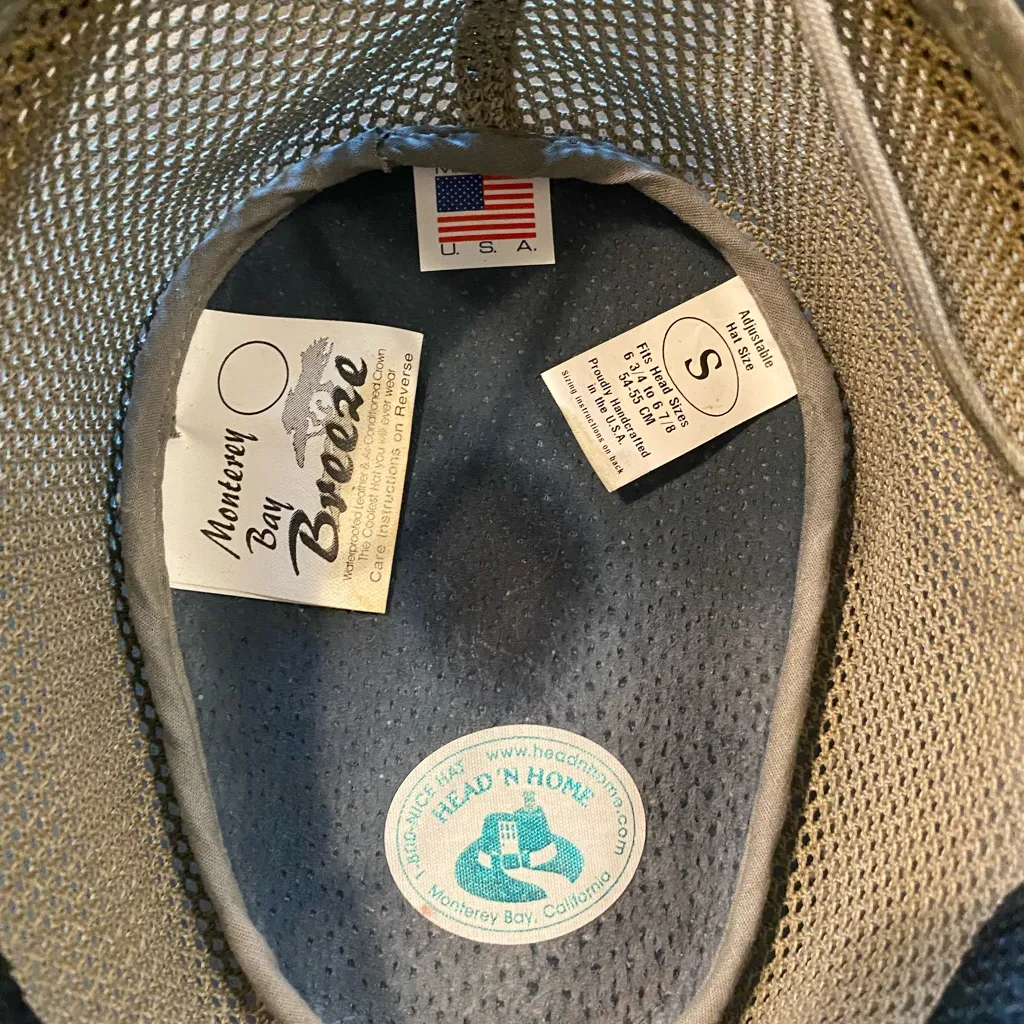 Aussie Soaker Breezer suede Mesh hat ventilation wide brim sun protection sz S Gray - Image 7