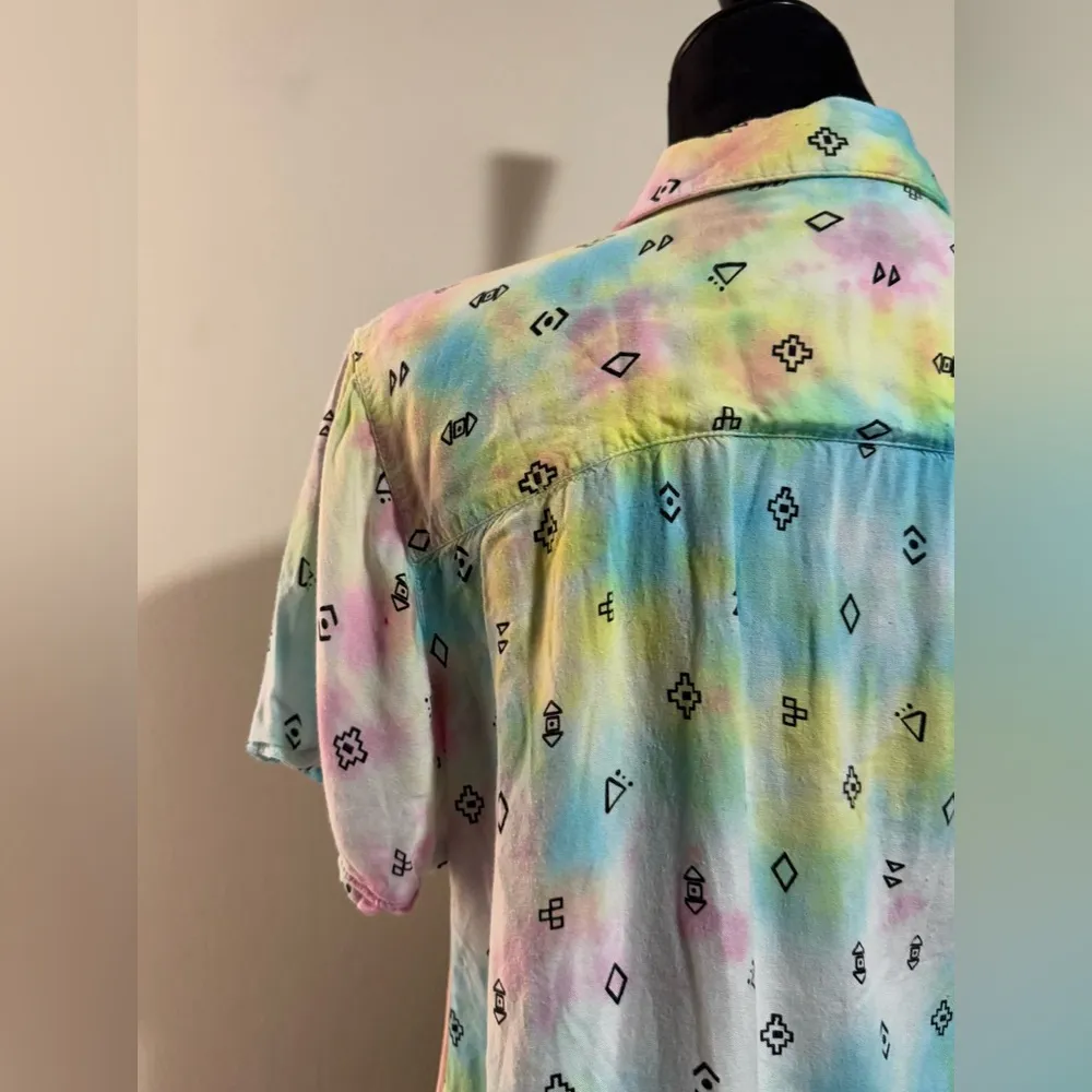 Handmade Full Tilt Tie Dye Button Down Shirt size XL - Image 6