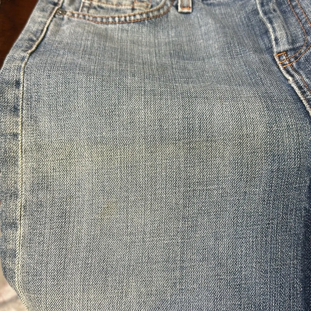 7 For All Mankind Slit Front Kaia Denim Midi Blue Jean Skirt 26 or size 2 - Image 11