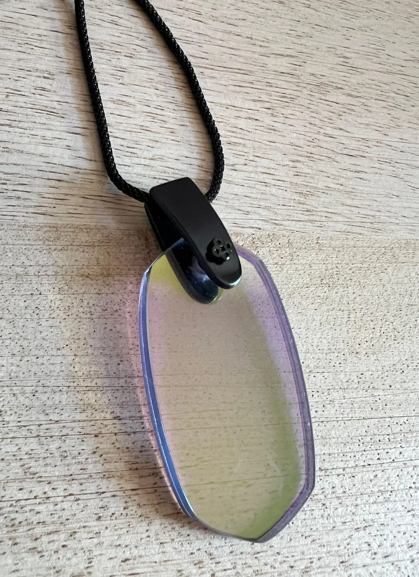 Indigo Dichroic Inez Navy Gunmetal necklace - Image 3