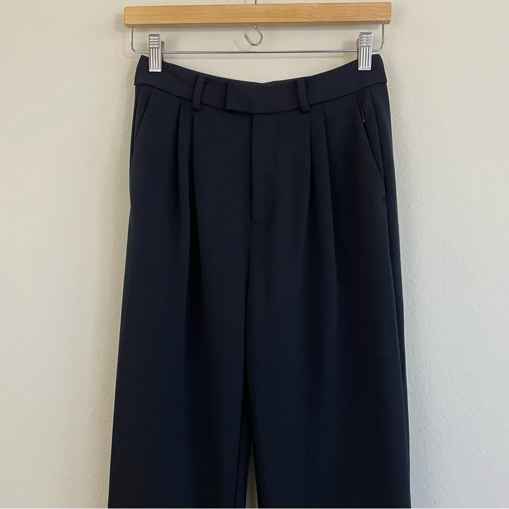 CUTS Black Essential Pant High Rise Tailored Pleated Trousers Size 4 - Image 4