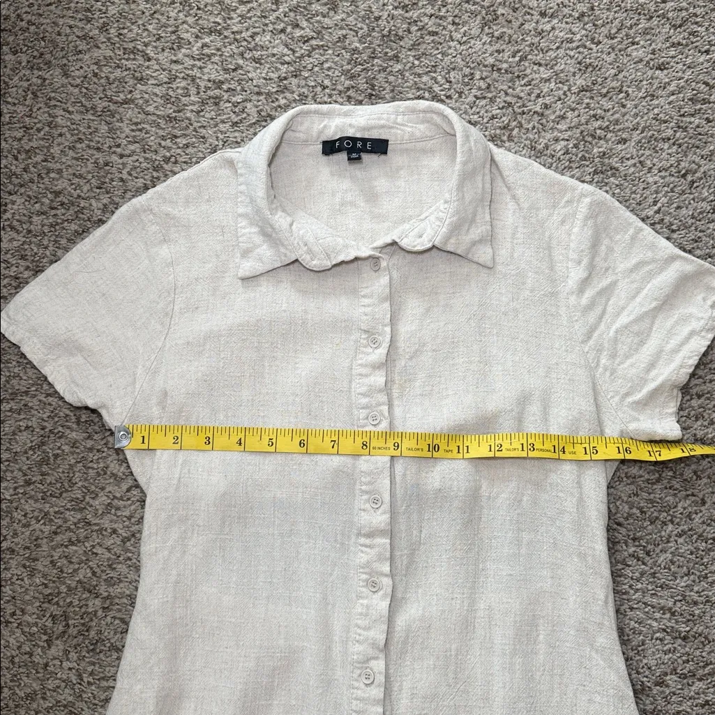 FORE Women's Beige Linen Button - Image 6