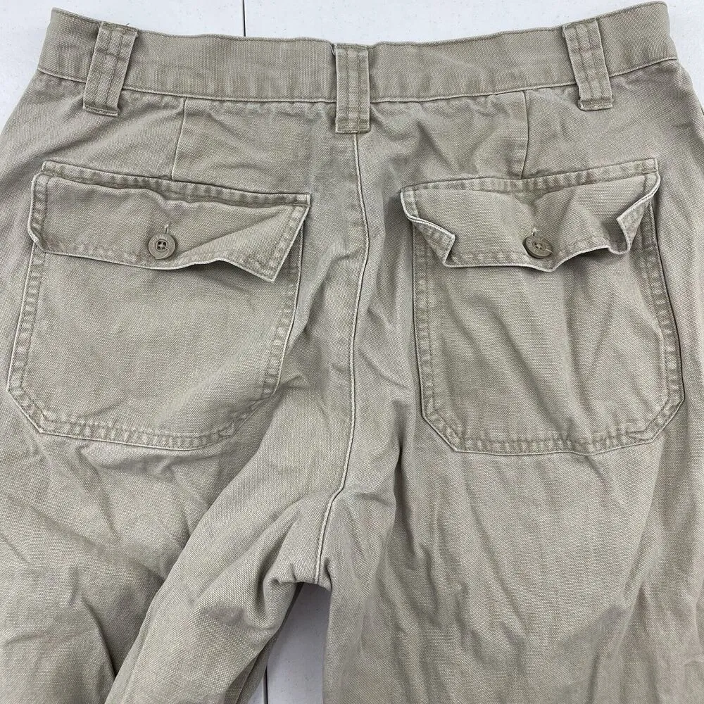 Vtg American Eagle Size 8 Cargo Pants Wide Leg High Waisted Baggy Y2K Beige Tan - Image 12