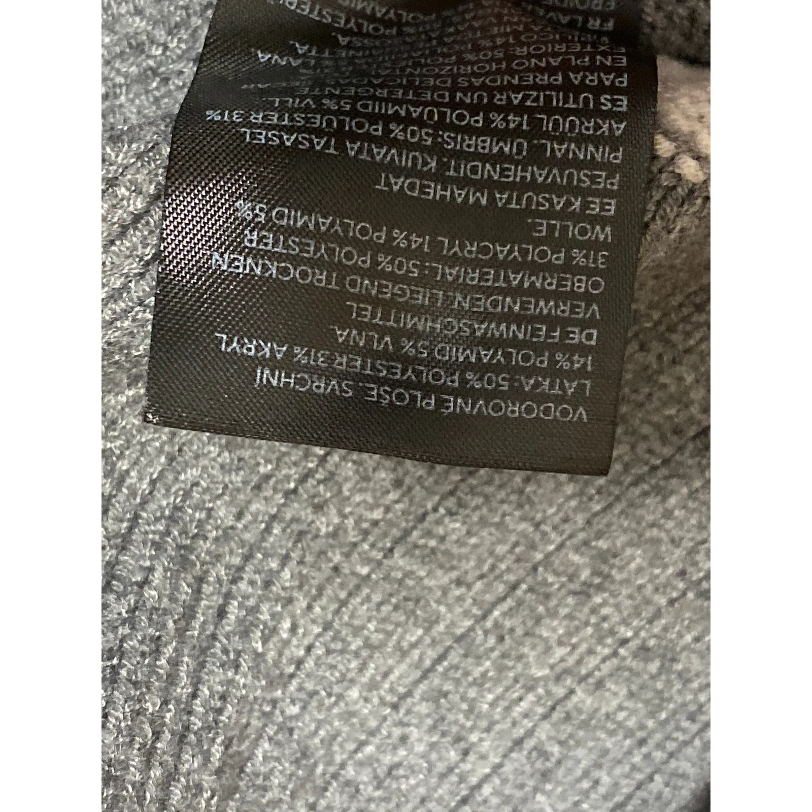 H&M Women's Gray Striped Mock Neck Long Sleeve Crop Sweatshirt Sweater Top Sz M - Image 5