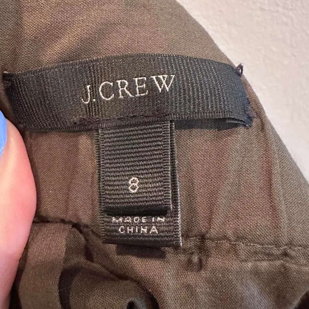 J.Crew Green Floral Paperbag Belted Mini Skirt Sz‎ 8 - Image 3