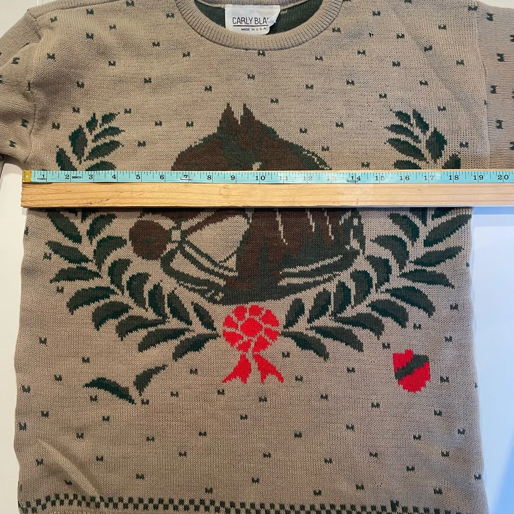 Carly Blake Horse Sweater, Size M, EUC Brown Size M - Image 4