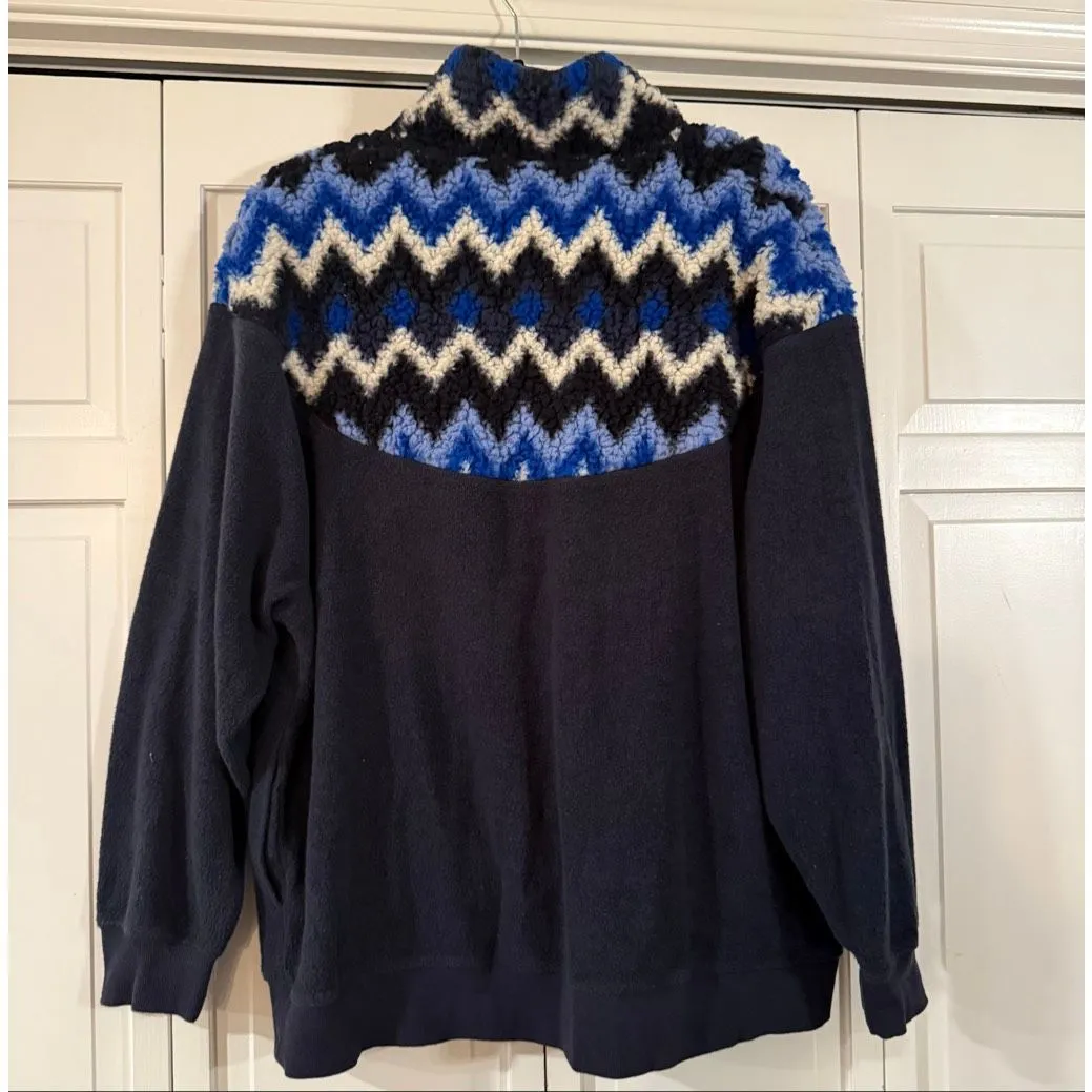 Aerie cozy Sherpa chevron oversized pullover size M - Image 4