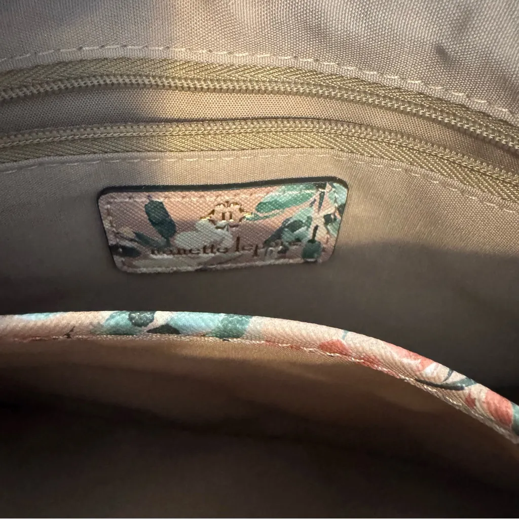 Nanette Lepore Small Faux Leather Pink Floral Handbag - Image 4