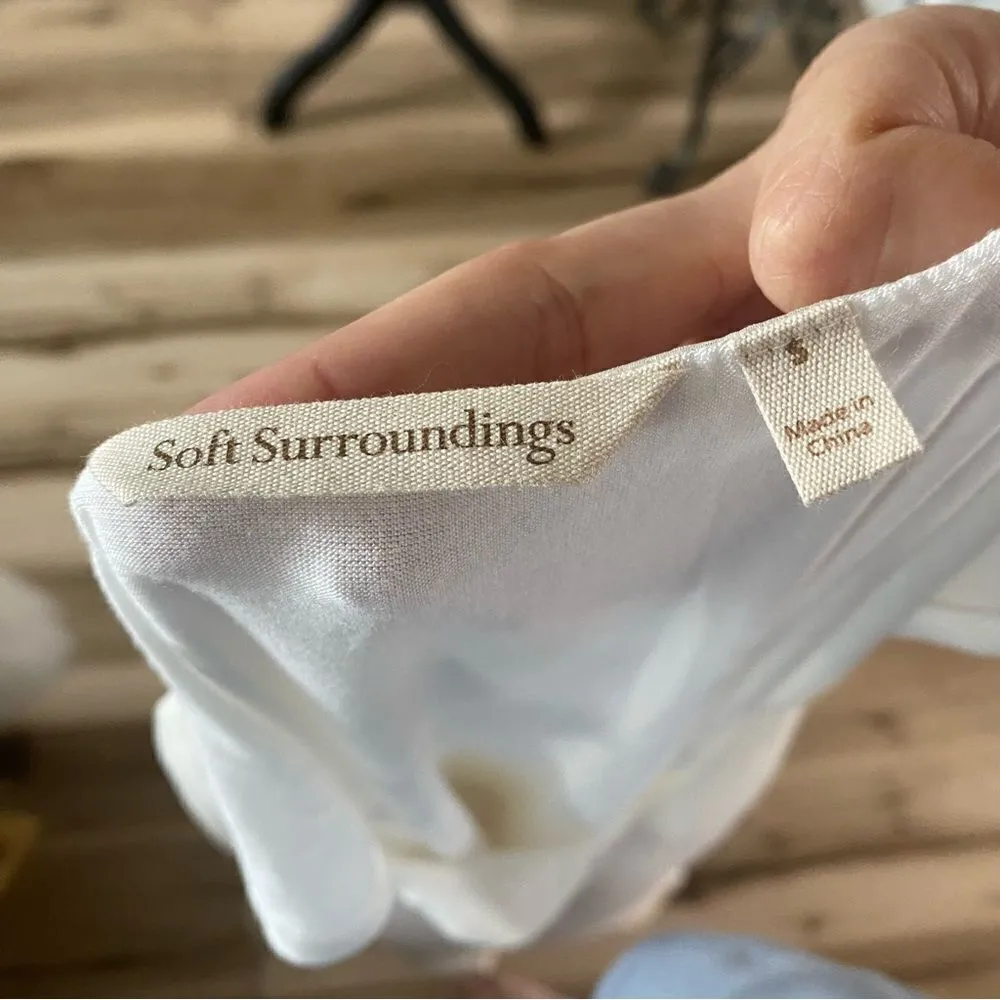 Soft Surroundings Lightweight Silk Shell Kaftan Style Top in Ivory - Image 6