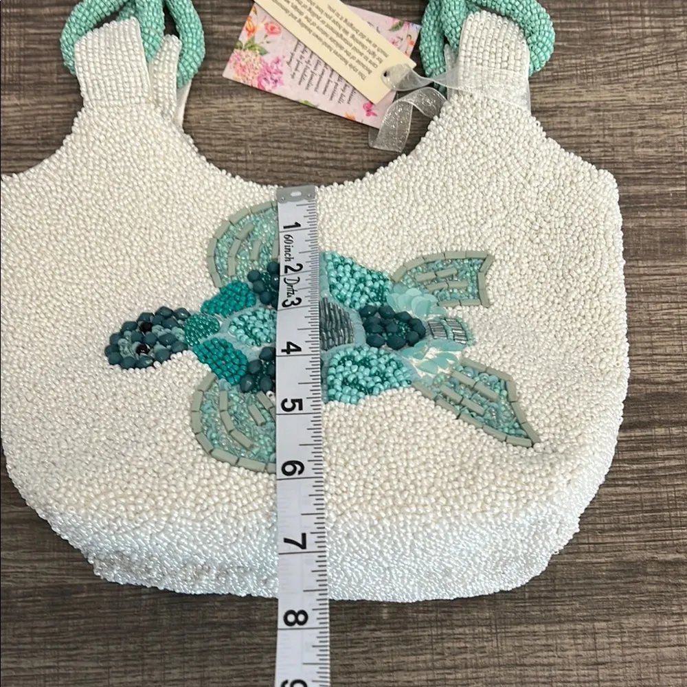 Made In India | Sea Turtle Beaded Bag 🐢 White - Image 12