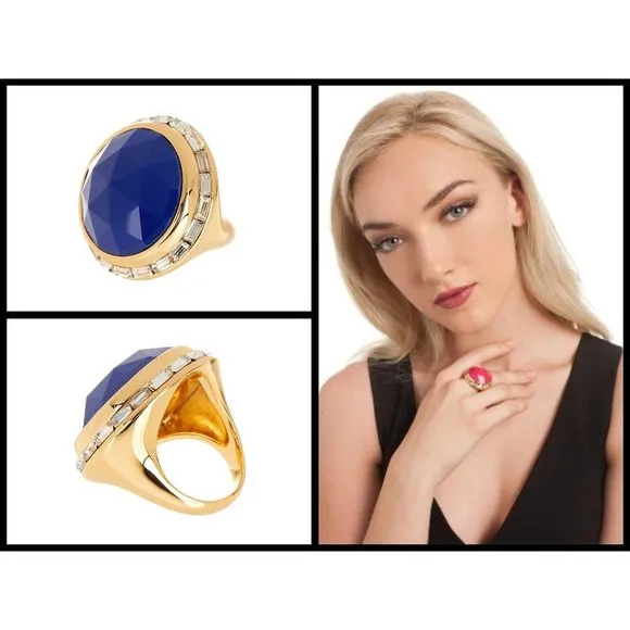 💕TRINA TURK💕 Domed Stone Bezel Set Crystal Ring - Image 2