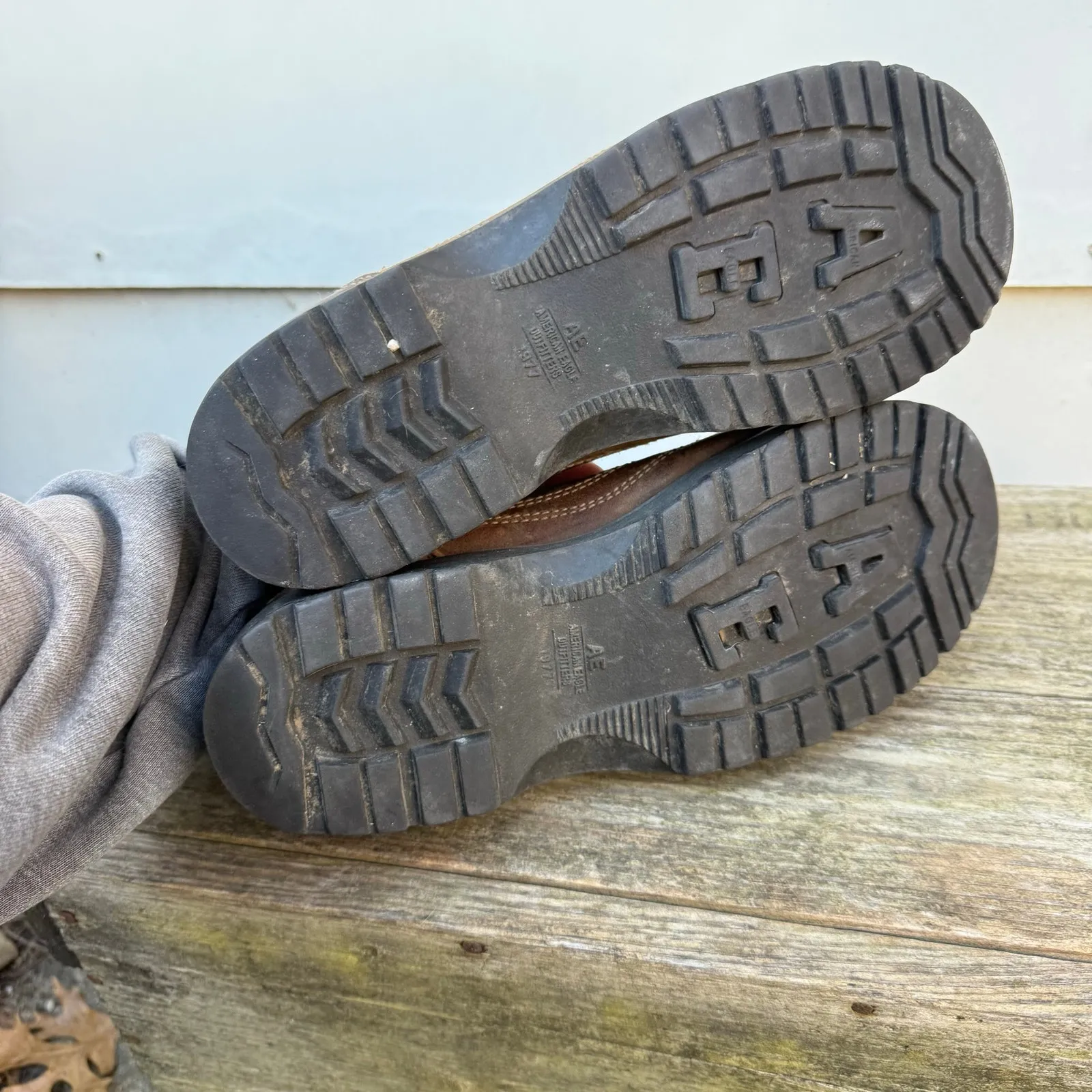 Y2K American Eagle Chunky Brown Leather Oxford Shoes US10 EU40 8101-207 - Image 6
