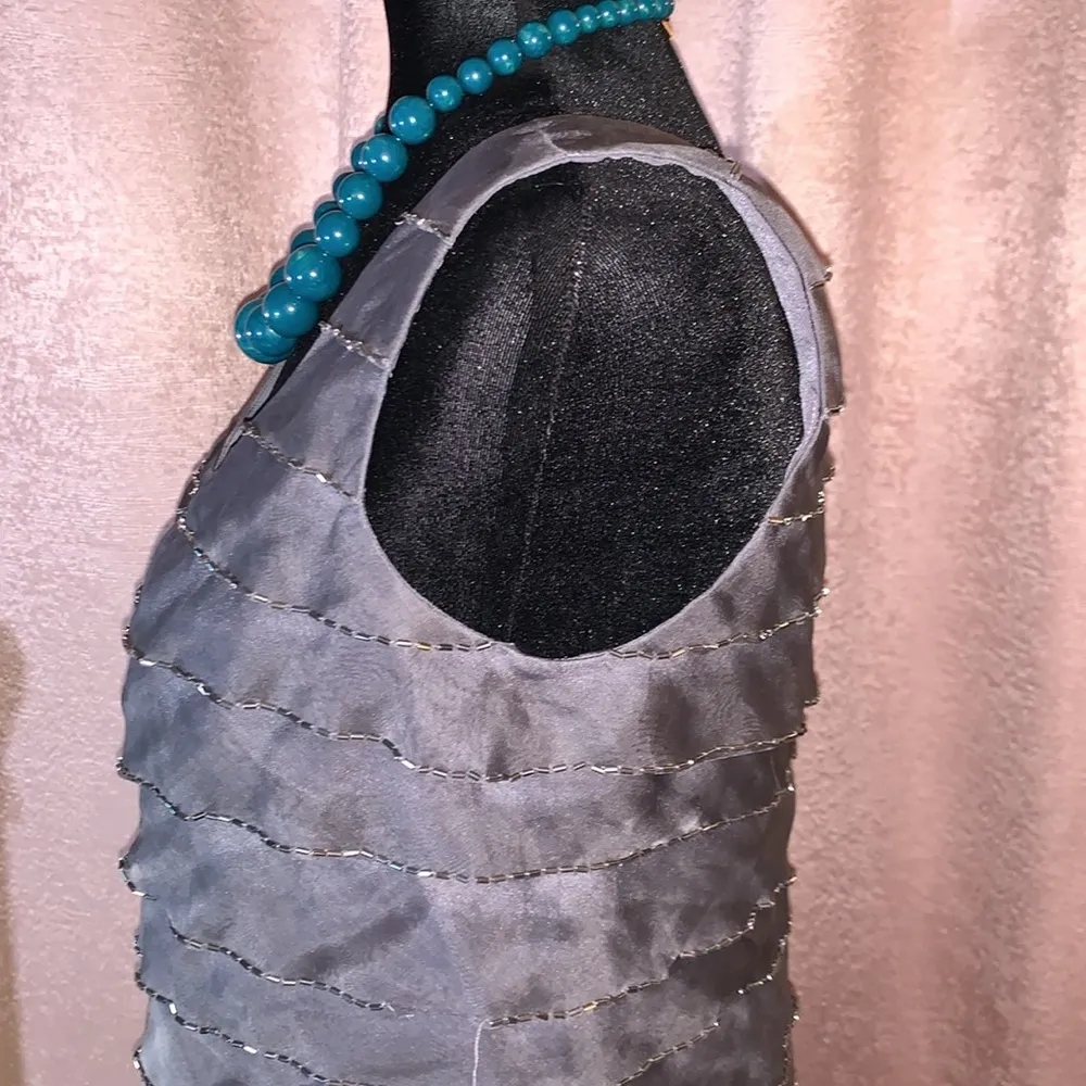 NWT  Size 38 Silver Beaded Cocktail Dress (Damaged) - Image 5