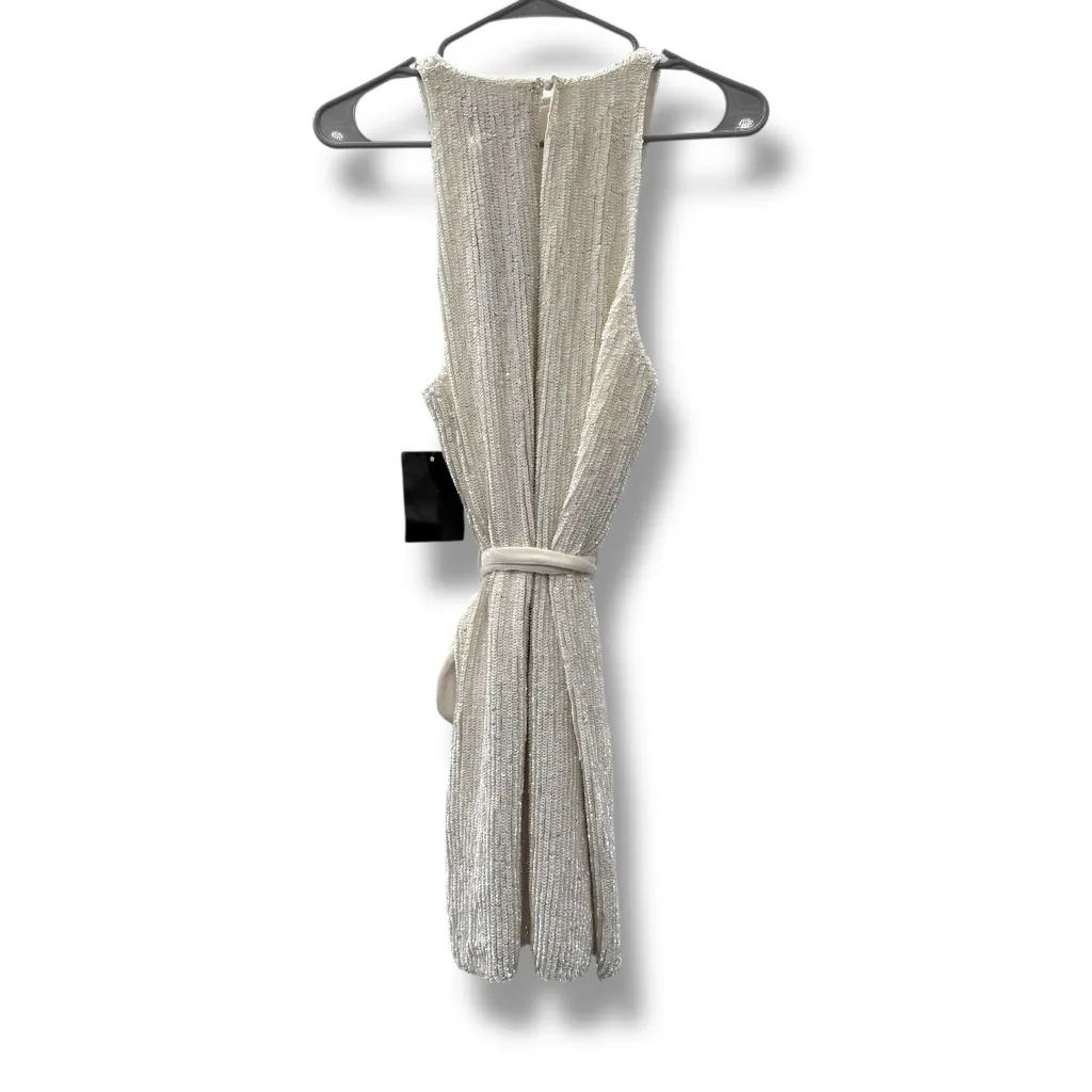 Retrofete NWT Cecilia Sequin Dress Women’s Size Large White Moonglow Sleeveless - Image 6
