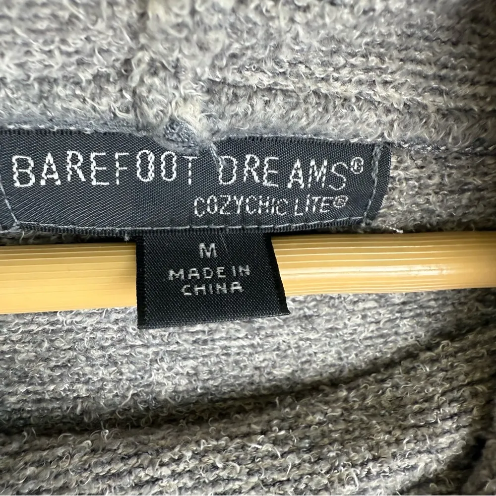 Barefoot Dreams Gray M Sweater Cozy Chic Lite Pebble Beach Pullover Cowl Neck - Image 7