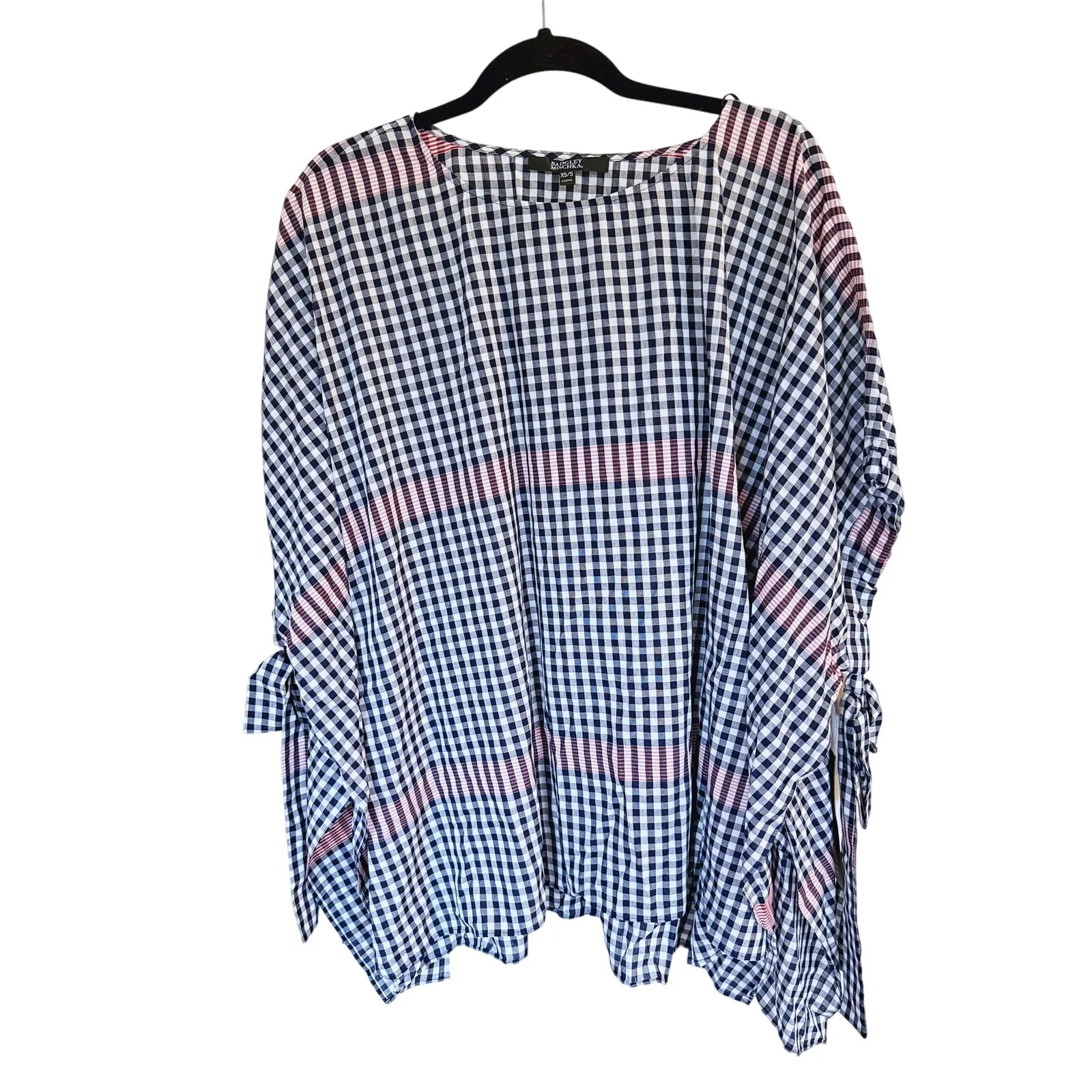 NWT Badgley Mischka Preppy Gingham Plaid Oversized Tunic XS/S Scandi Lagenlook - Image 3